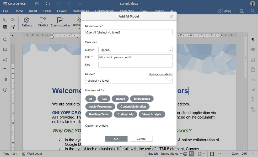 AI settings