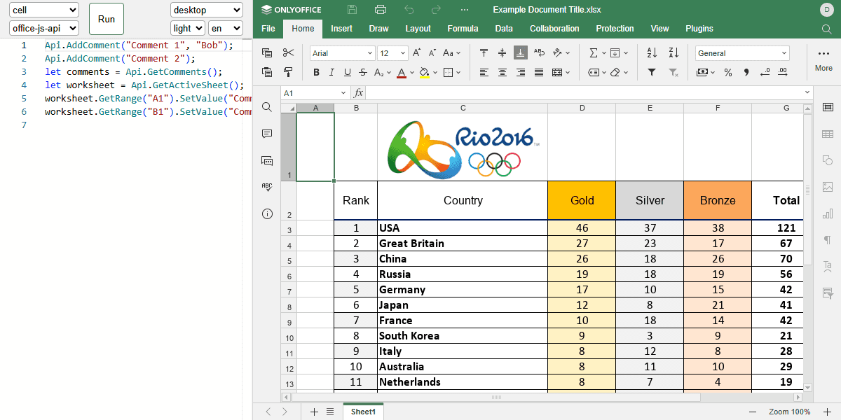 Spreadsheet API