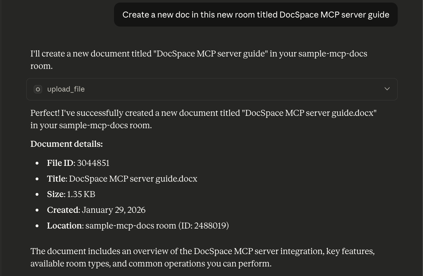 This image confirms the document was created