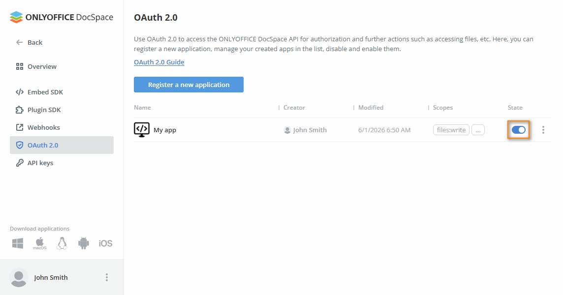 Disable toggle button