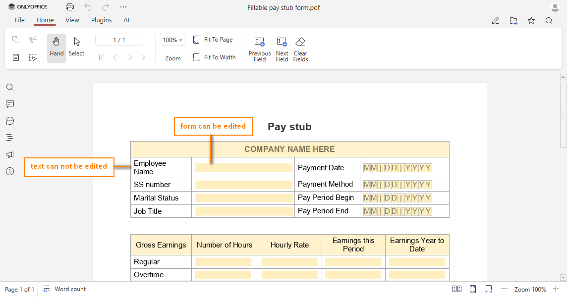 Fill forms