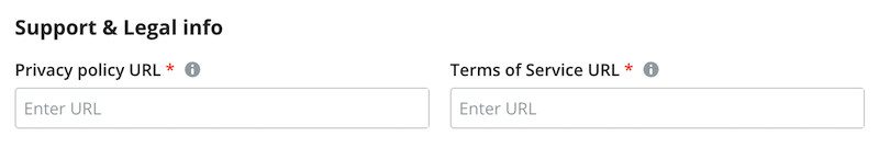 Support and legal info