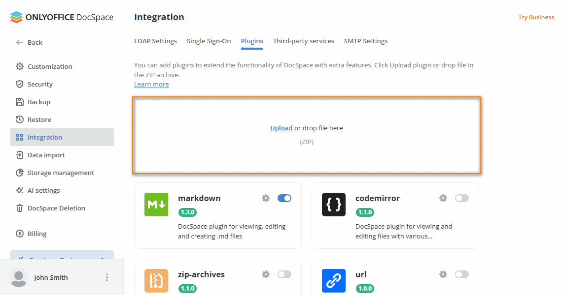 Plugin uploading