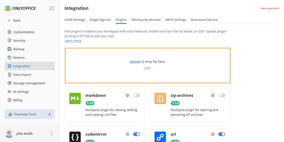 Plugin uploading