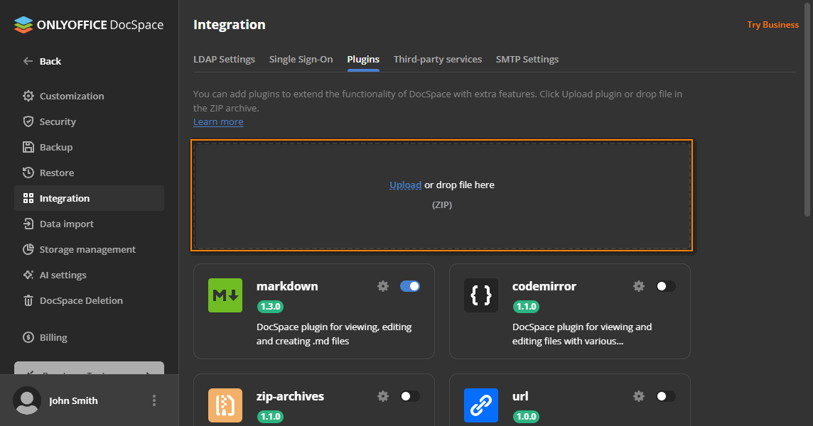 Plugin uploading