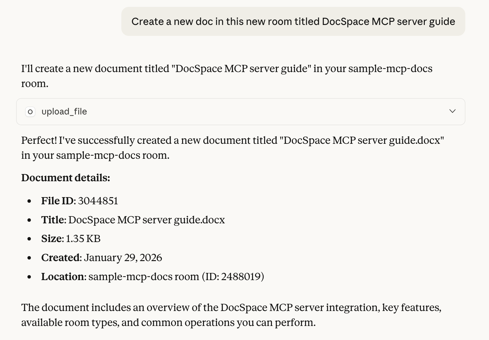 This image confirms the document was created