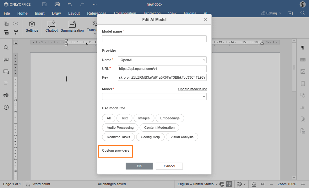 Custom providers