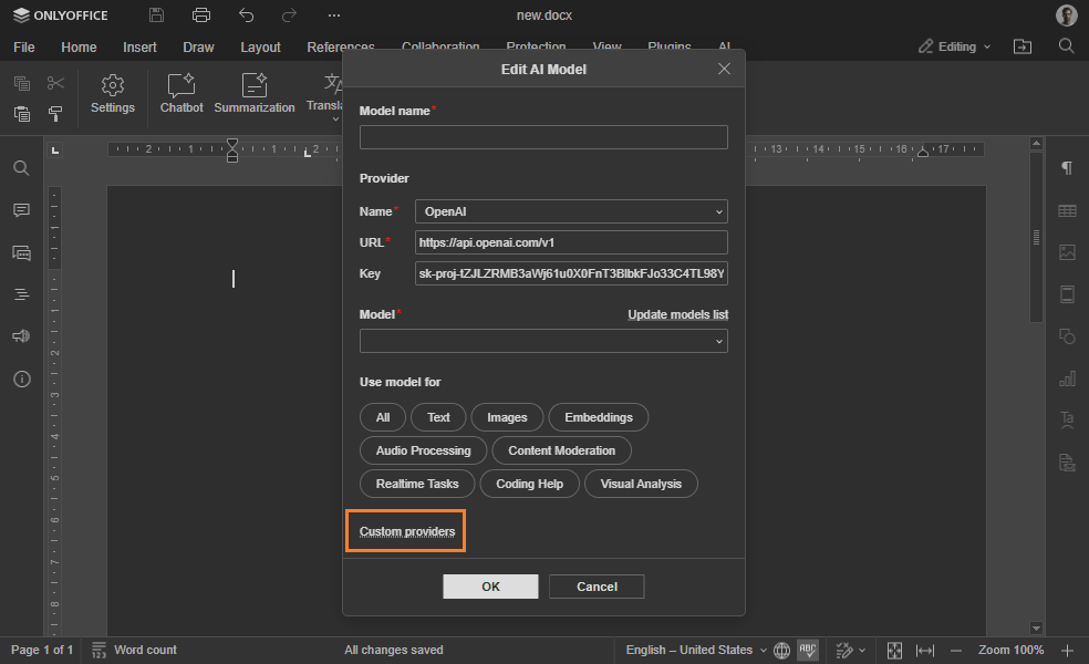 Custom providers