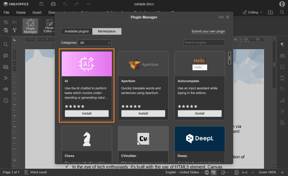 AI plugin