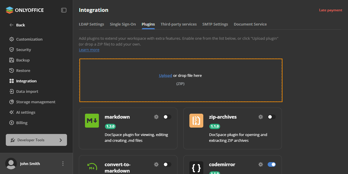 Plugin uploading